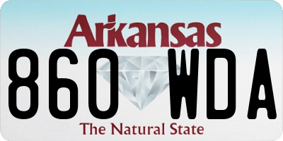 AR license plate 860WDA