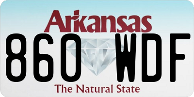 AR license plate 860WDF