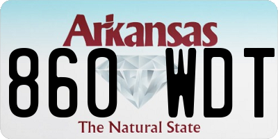 AR license plate 860WDT