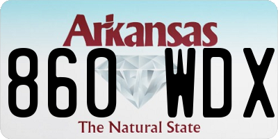 AR license plate 860WDX