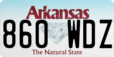 AR license plate 860WDZ