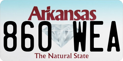 AR license plate 860WEA