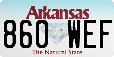 AR license plate 860WEF