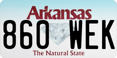 AR license plate 860WEK