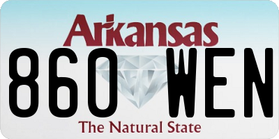 AR license plate 860WEN