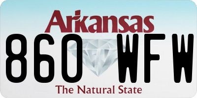 AR license plate 860WFW