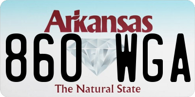 AR license plate 860WGA