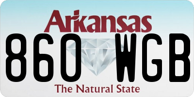 AR license plate 860WGB