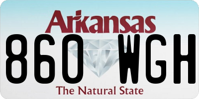 AR license plate 860WGH