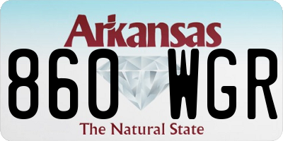 AR license plate 860WGR