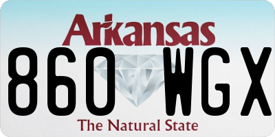 AR license plate 860WGX