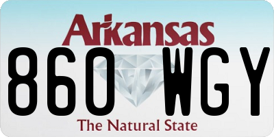 AR license plate 860WGY