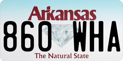 AR license plate 860WHA