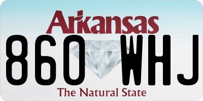 AR license plate 860WHJ