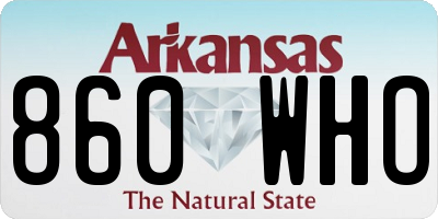 AR license plate 860WHO