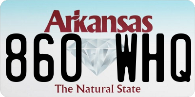 AR license plate 860WHQ