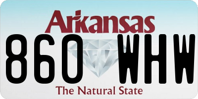 AR license plate 860WHW