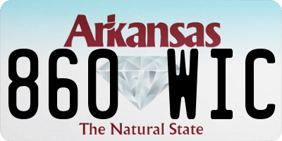 AR license plate 860WIC