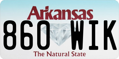 AR license plate 860WIK
