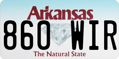 AR license plate 860WIR