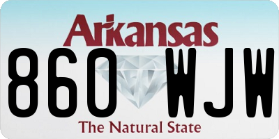 AR license plate 860WJW