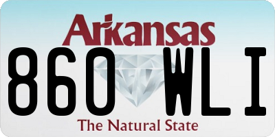 AR license plate 860WLI