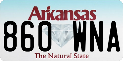 AR license plate 860WNA