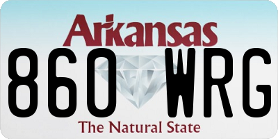 AR license plate 860WRG