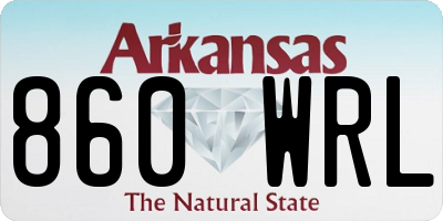AR license plate 860WRL