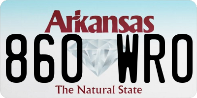 AR license plate 860WRO