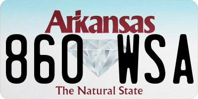AR license plate 860WSA