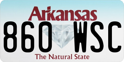 AR license plate 860WSC