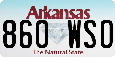 AR license plate 860WSO