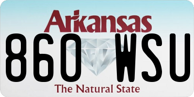 AR license plate 860WSU