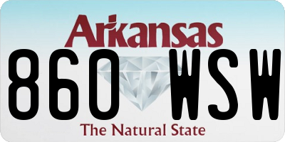 AR license plate 860WSW