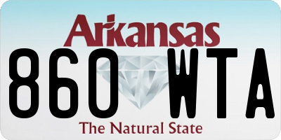 AR license plate 860WTA