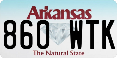 AR license plate 860WTK