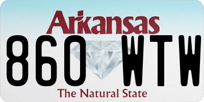 AR license plate 860WTW