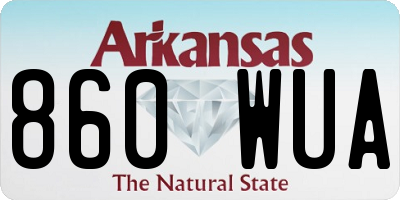 AR license plate 860WUA