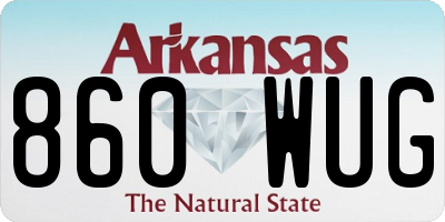 AR license plate 860WUG