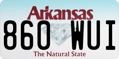 AR license plate 860WUI
