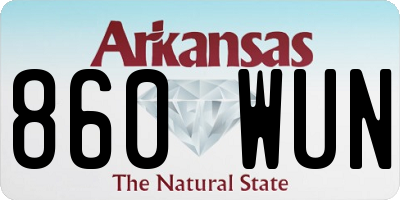 AR license plate 860WUN