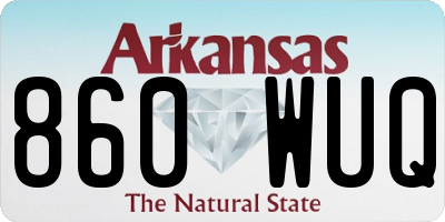 AR license plate 860WUQ