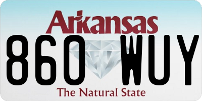 AR license plate 860WUY