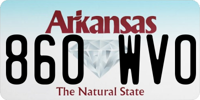 AR license plate 860WVO