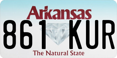 AR license plate 861KUR