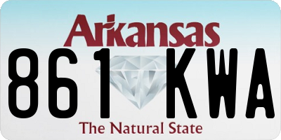 AR license plate 861KWA
