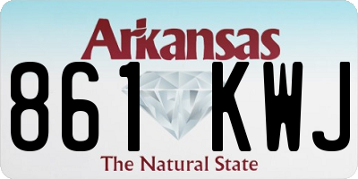 AR license plate 861KWJ