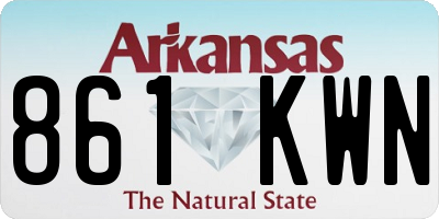AR license plate 861KWN