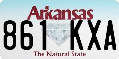 AR license plate 861KXA